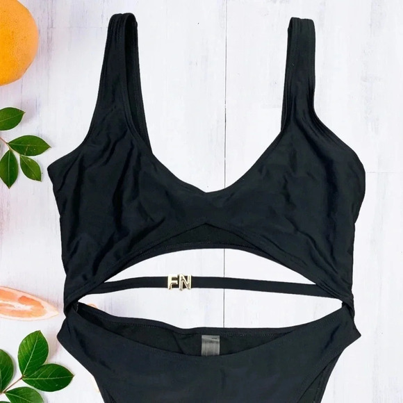 Fashion Nova Black Cut Out Swimsuit - Picture 3 of 6
